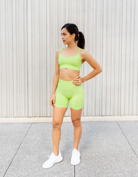 Finish Line Radiant Seamless Lime Racerback Sports Brai