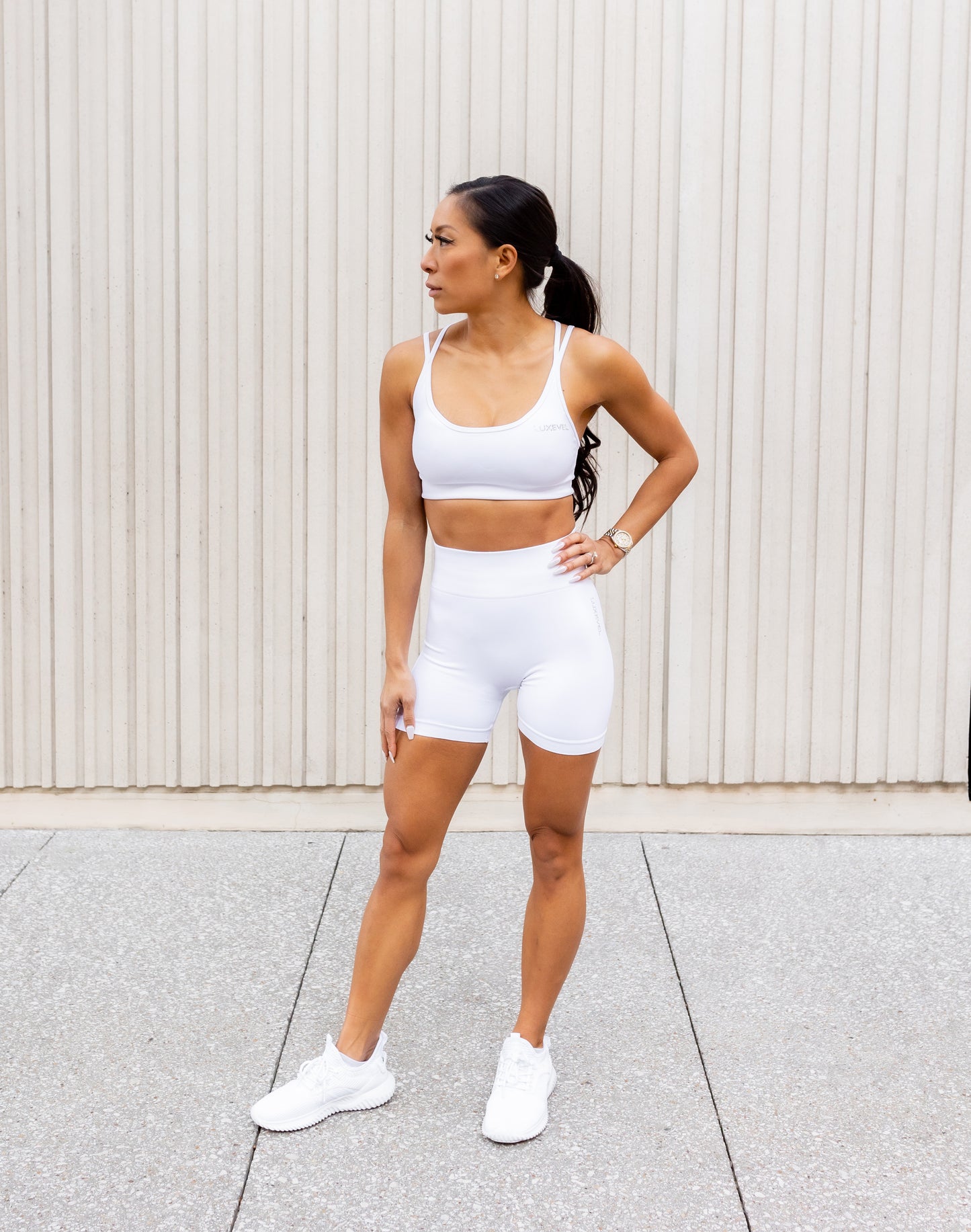 Focused Radiant High Wasited White Seamless Shorts