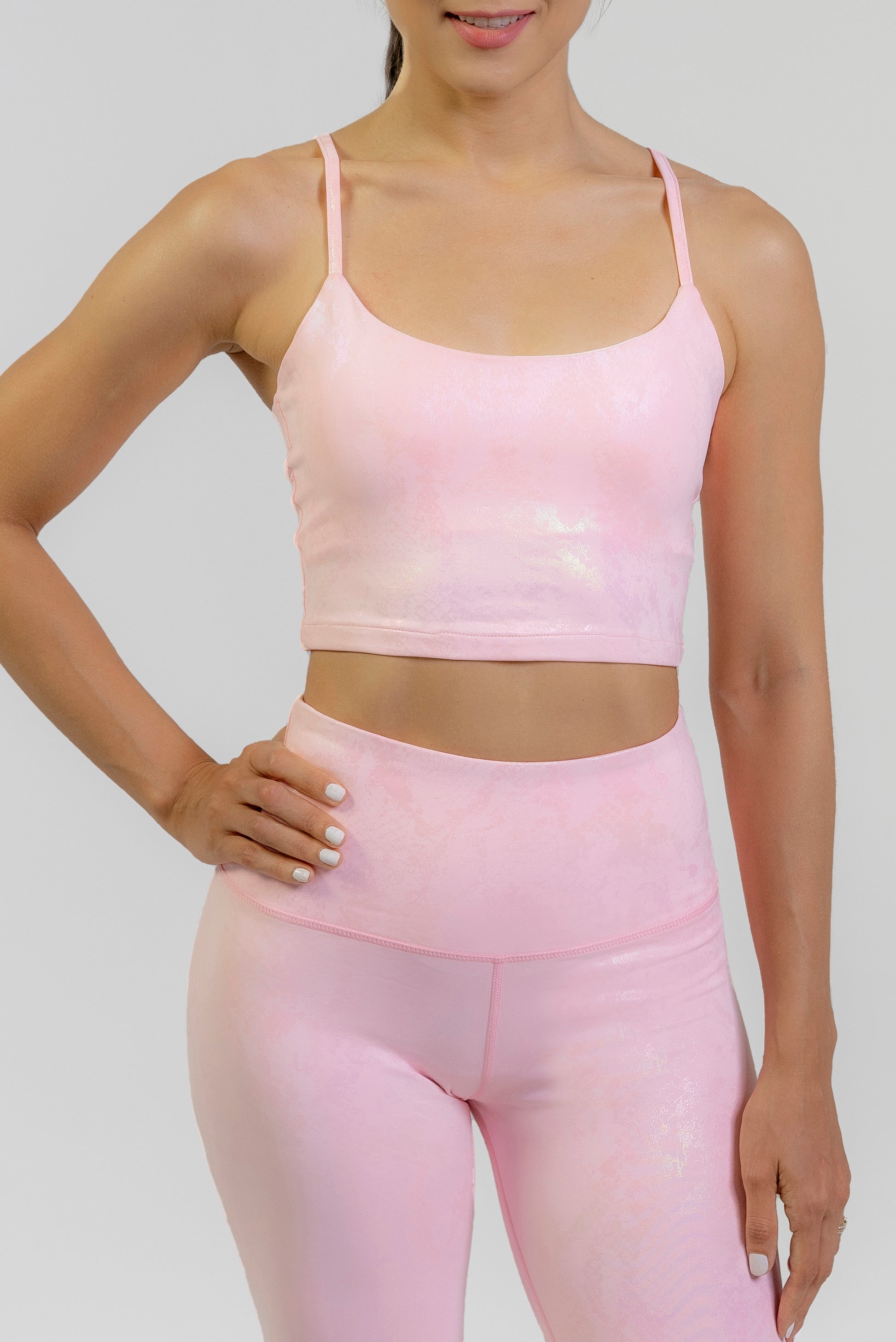 Buy Metallic Snake Print Pink Moving Comfort Sports Bra – LUXEVEL